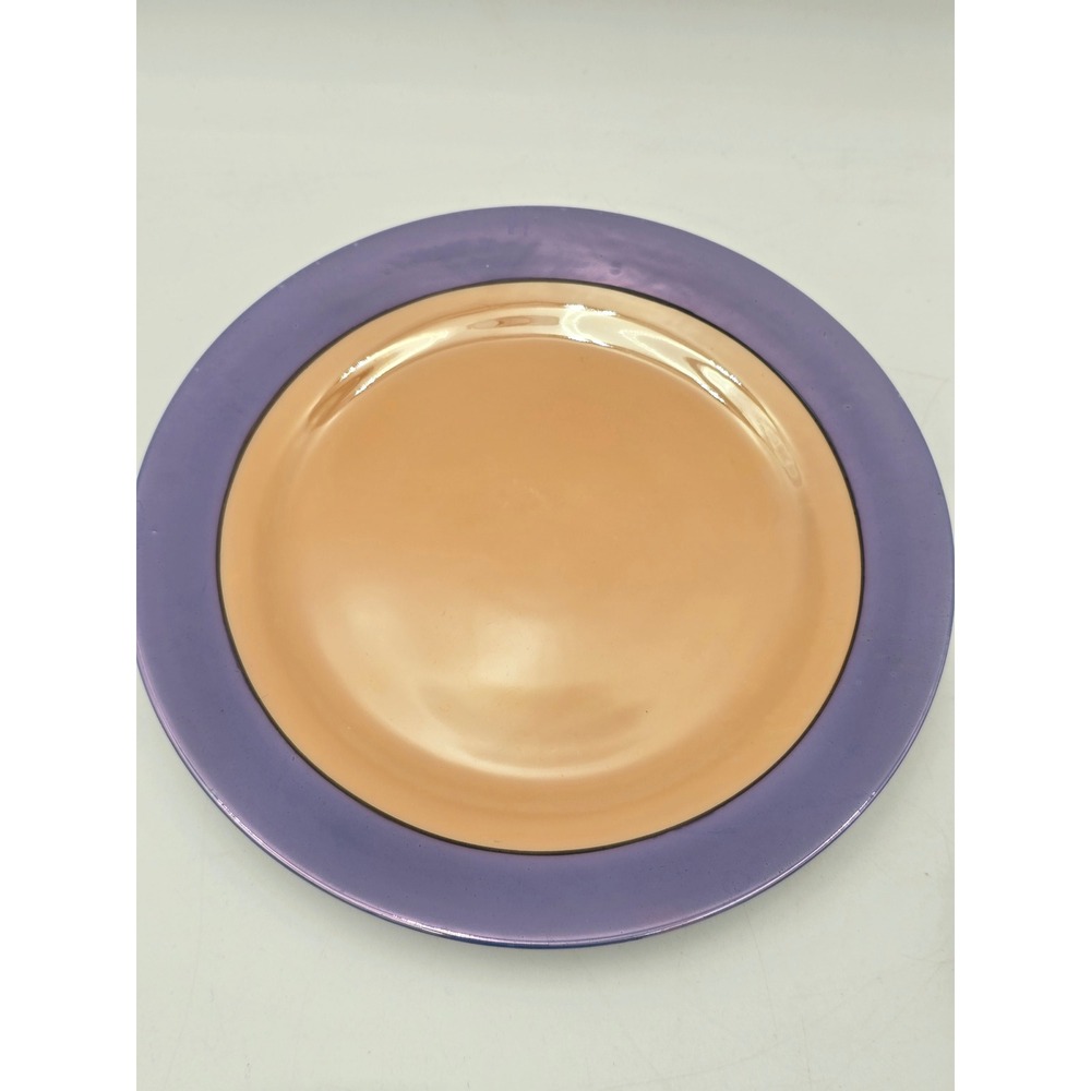 Vintage Japan Peach periwinkle Blue Lusterware Iridescent salad Plates Set of 4 - Picture 3 of 8